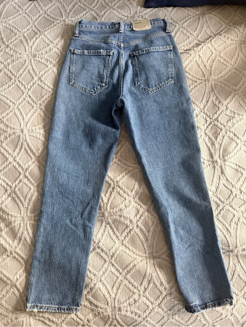 Agolde Riley Crop High Rise Straight in Blue Wash - Picture 2 of 2